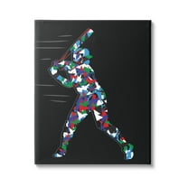 Stupell Industries Baseball Player Abstract Swing Graphic Art Gallery Wrapped Canvas Print Wall Art, Design by Arrolynn Weiderhold