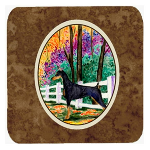Doberman Foam Coasters - Set Of 4, 3.5 x 3.5 In.