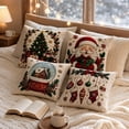 thumbnail image 4 of 2026 Christmas Indoor Home Decor 4 Pack Christmas Decorative Throw Pillow Covers Stereo Embossed Holiday Cushion Slipcovers Pillow Cases With Hidden Zipper For Sofa, 4 of 7