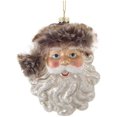 thumbnail image 2 of Kurt Adler Santa Head with Brown Faux Fur Hanging Ornament, 5 Inches, 2 of 2