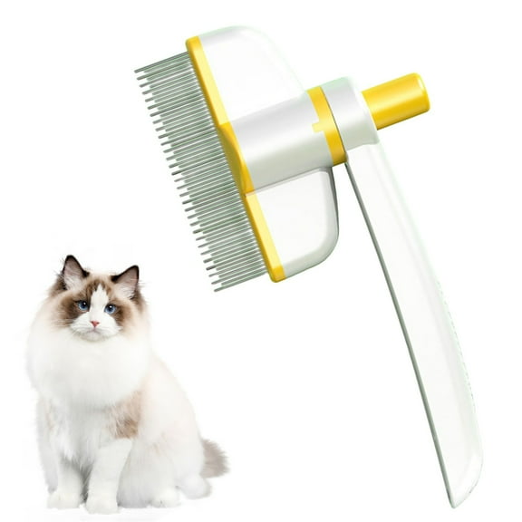 Pet Hair Removal Comb Flea Brush 360 Degree Rotating Self Cleaning Ergonomic for Cats Dogs Short Long Hair Grooming Massage Stress Relief Easy Clean