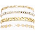 thumbnail image 1 of 4-6PCS Ankle Bracelets Set for Women Gold Boho Beach Anklet Chain Adjustable Foot Jewelry for Girls Extremely Simple Style figaro -, 1 of 4