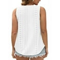 thumbnail image 3 of LANREMON Plus Size Tank Tops for Women Summer V Neck Sleeveless Eyelet Tops Causal Loose Camisoles Flowy Tunic Tops 4XL, 3 of 7