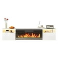 thumbnail image 2 of TABU 70" Wall Mounted Electric Fireplace TV Stand, Entertainment Center for TVs up to 80", White, 2 of 8