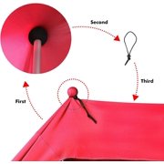 YUEWO Beach Canopy Sun Shade with UPF 50+ UV Protection, Beach Tent Sun Shelter with Sandbags, Poles and Ground Pegs, Anti-Wind Ropes, Outdoor Pop Up Tent for Camping, Backyard and Picnics (Red)