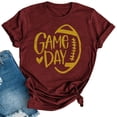 thumbnail image 2 of Karight Football Shirts for Women Game Day T Shirts Football Outfits Funny Graphic Tee Casual Short Sleeve Tee Shirts, 2 of 4