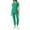 Cyan, variant on JGNGSHN Scrubs Set for Women Stretch Zipper Crew Neck Scrub Top & Jogger Pant with 4 Pockets