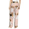 thumbnail image 3 of Disketp Beagle Dog On Brown Print Women'S Comfy Pajama Pants Casual Drawstring Palazzo Lounge Wide Leg Pants, 3 of 9