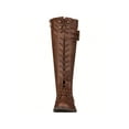 thumbnail image 3 of Women's Knee High Riding Boot Lace Up Boot Fashionable Buckle Wide Calf Knee High Combat Boot, 3 of 5