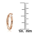 thumbnail image 2 of Rose Gold Tone over Sterling Silver Diamond-Cut Round Hoop Earrings, 15mm, 2 of 2