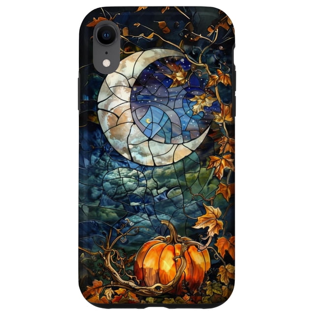 Funda de teléfono Celestial Halloween Mosaic Vitral para iPhone XR