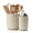 3067-Aged Ivory, variant on Jiemei Home Kitchen Utensil Holder Large 7.5"+6.2" Petal Ceramic Crock For Countertop With Cork Mat Morden Organizer Spatula Decor Set Of 2- Green