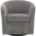thumbnail image 2 of Pemberly Row Traditional Fabric Curved Arm Swivel Tub Chair in Gray, 2 of 4
