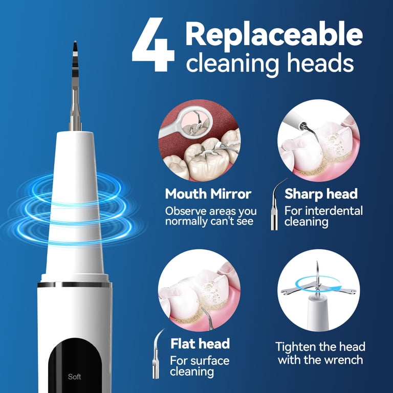 AlphaGeek Ultrasonic Plaque Remover, 5 Modes, LED Mirror, USB Rechargeable photo 3