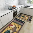 thumbnail image 2 of Rooster Kitchen Rugs Farmhouse Style Kitchen Mats for Floor Anti Fatigue Memory Foam Kitchen Mat Cushioned PVC Leather Kitchen Rug Set, Black 17.3x28+17.3x47 inch, 2 of 6