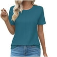 thumbnail image 3 of Drses Womens Tops Dressy Casual Women's Round Neck Fashionable Casual Short Sleeved Spring/summer Top Womens Summer Tops, 3 of 4