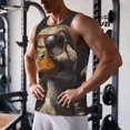 thumbnail image 5 of Lsque Modern Funny Duck Pattern Mens Tank Tops Muscle Athletic Quick Dry Sleeveless Workout Fitness T Shirts Beach Tank Top, Loose-fit Sleeveless Shirt for Men-Large, 5 of 7