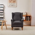 thumbnail image 6 of Ciphrias Accent Chair with Side Table Set, Antique Dark Grey Wingback Reading Chair with Solid Wood Coffee Table for Living Room Bedroom, 6 of 8