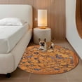 thumbnail image 2 of Boho Yellow Flowers Round Area Rug 7Ft Washable Circle Rugs for Dorm Laundry Room, Spring Abstract Watercolor Floral Leaf Non-Slip Carpet Floor Mats Indoor Outdoor Carpet Runner Aesthetic Home Decor, 2 of 8