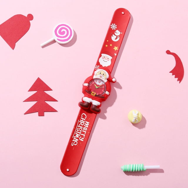 Relojes de Navidad para niños, fiesta, hermoso anillo de mano decorado, pulsera de aplausos, regalos para niños