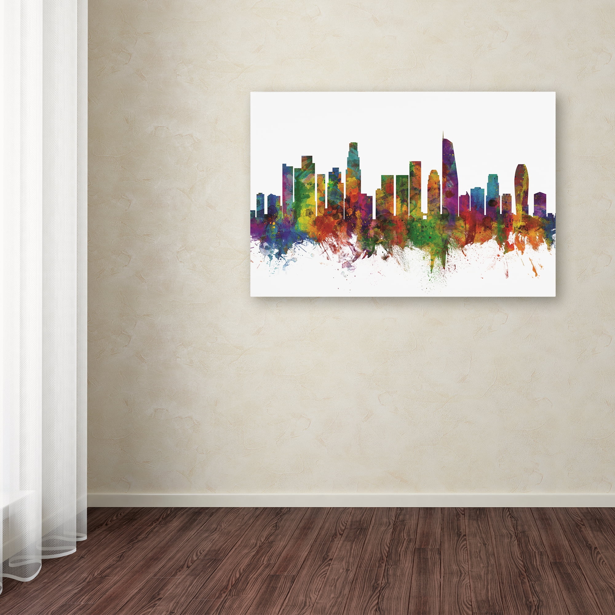 Trademark Fine Art 'Los Angeles California Skyline II' Canvas Art by Michael Tompsett