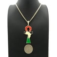 thumbnail image 4 of iJewelry2 Ancient Egyptian Afro-American Colored ANKH Cross with Africa Motif Gold Tone Cuban Chain Pendant Necklace 20'', 4 of 5