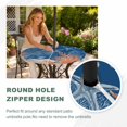 thumbnail image 4 of Round Outdoor Tablecloth with Umbrella Hole and Zipper, Navy Blue Coastal Tablecloth with Elastic Waterproof, Starfish Coral Nautical Summer Beach Ocean Patio Table Covers for 31" - 35" Pool Tables, 4 of 9