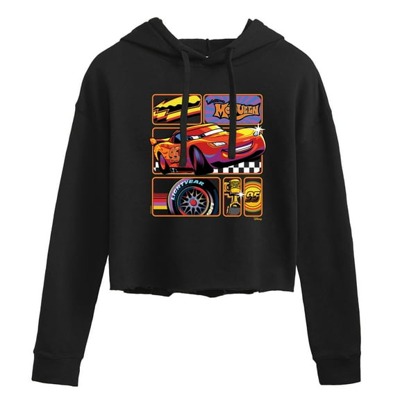 Disney Cars - Lightning McQueen Best Trophies - Juniors Cropped Pullover Hoodie