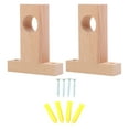 thumbnail image 1 of Support de Tringle de Douche 2 Pcs Couleur Bois pour Décoration de Rideau de Salle de Bain, 1 of 9