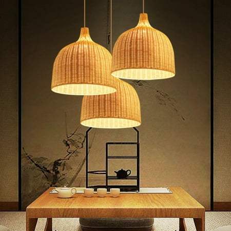 

CHNGYCX Elegant Chinese Style Hand-Knitted Bamboo Pendant Lamp - Enhance Your Home with Its Unique Ambiance and Exquisite Décor Options in Various Sizes