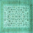 thumbnail image 1 of Ahgly Company Indoor Square Persian Turquoise Blue Traditional Area Rugs, 4' Square, 1 of 4