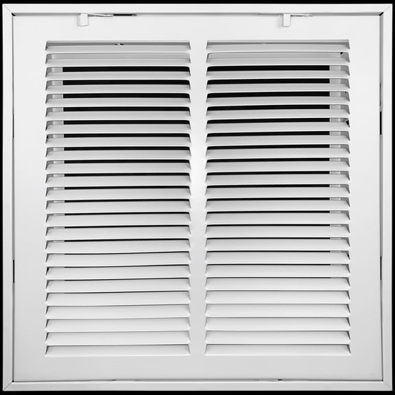 Fits 12x12 Duct Opening | Steel Return Air Filter Grille by Handua [Fixed Hinged] for 1-inch Filters | Vent Cover Grill for Sidewall and Ceiling | White | Outer Dimensions: 14 5/8"W X 14 5/8"H