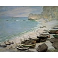 thumbnail image 2 of Monet, Claude 14x12 Gold Ornate Wood Framed with Double Matting Museum Art Print Titled - Boats on the Beach at Etretat, 1883, 2 of 4
