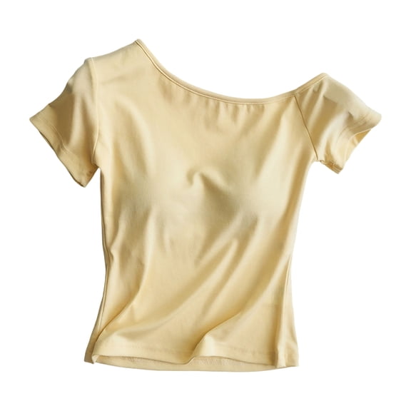 Tnhcen Women's One Shoulder Top with Built in Bra Summer Cotton Sleepwear Sleeveless Cami Loungewear Ruffle Top for Women S-XL