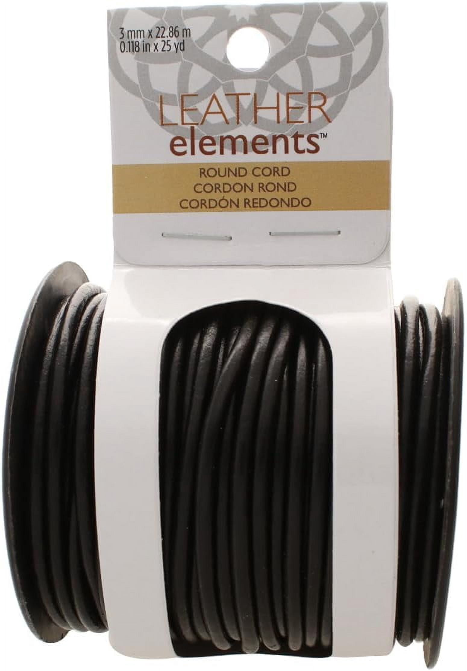 The Beadsmith Leather Cord – Black – 3mm Spool – 25 Yards/22.86 Meters – Indian Leather Thong Ideal for Braiding, Beading, Necklaces, Fine Lacing, Hair Accessories & DIY Jewelry Making