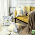 thumbnail image 2 of Set of 4 Throw Pillow Covers Gray and Yellow Modern Daisy with Pretty White Floral Hand Couch Sofa Decorative Pillow Cases Cushion Home Decor Square 16x16 Inches Pillowcases, 2 of 6