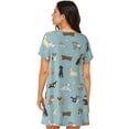 thumbnail image 2 of Bixox Dog Pets Pattern Women's Nightgown, Soft & Breathable Sleepwear, Round Neck Knee-Length Pajama Dress,Loungewear for Home & Sleep, 2 of 7