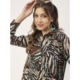 thumbnail image 4 of Moomaya Printed Womens Collared Long Shirt, Button Down Casual Summer Shirt Dress, 4 of 8