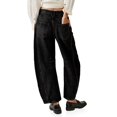 thumbnail image 3 of Women High Waist Barrel Leg Jeans, Vintage Denim Stitched Detail Baggy Wide Leg Casual Jeans, 3 of 6