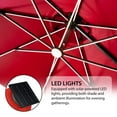 thumbnail image 5 of Furniture of America Crane 10' Double Top Round Umbrella with LED, Beige, 5 of 11