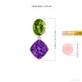 thumbnail image 2 of ANGARA Natural Peridot & 9.8 ct Amethyst Dangle Earrings in 14K Rose Gold for Women (Size-11x10mm) | February Birthstone, Anniversary, Jewelry Gift for Women | Natural Amethyst Earrings, 2 of 7