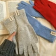 thumbnail image 2 of Dbuoem Winter Knitted Gloves Stretchy Warm Gloves Fingered Gloves, 2 of 8