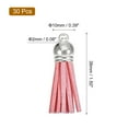 thumbnail image 2 of Uxcell 30Pack 1.5" Leather Tassels Keychain Charm with Silver Cap for DIY, Pink, 2 of 6