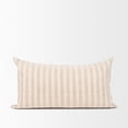 thumbnail image 3 of Mercana Jace Cream W/ Beige/Cream Stripe Lumbar Decorative Pillow Cover, 3 of 10