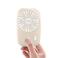 thumbnail image 1 of Ventilador de mano Aluan Mini, potente USB recargable, color beige, 1 of 7
