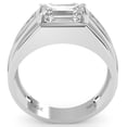 thumbnail image 5 of Men's White Topaz Diamond Channel Ring In Solid 14k White Gold, 5 of 6
