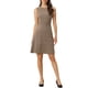 thumbnail image 2 of INSPIRE CHIC Vestido sin mangas de corte ajustado y acampanado de cuadros de Houndstooth por encima de la rodilla XL Marrón Albaricoque, 2 of 6