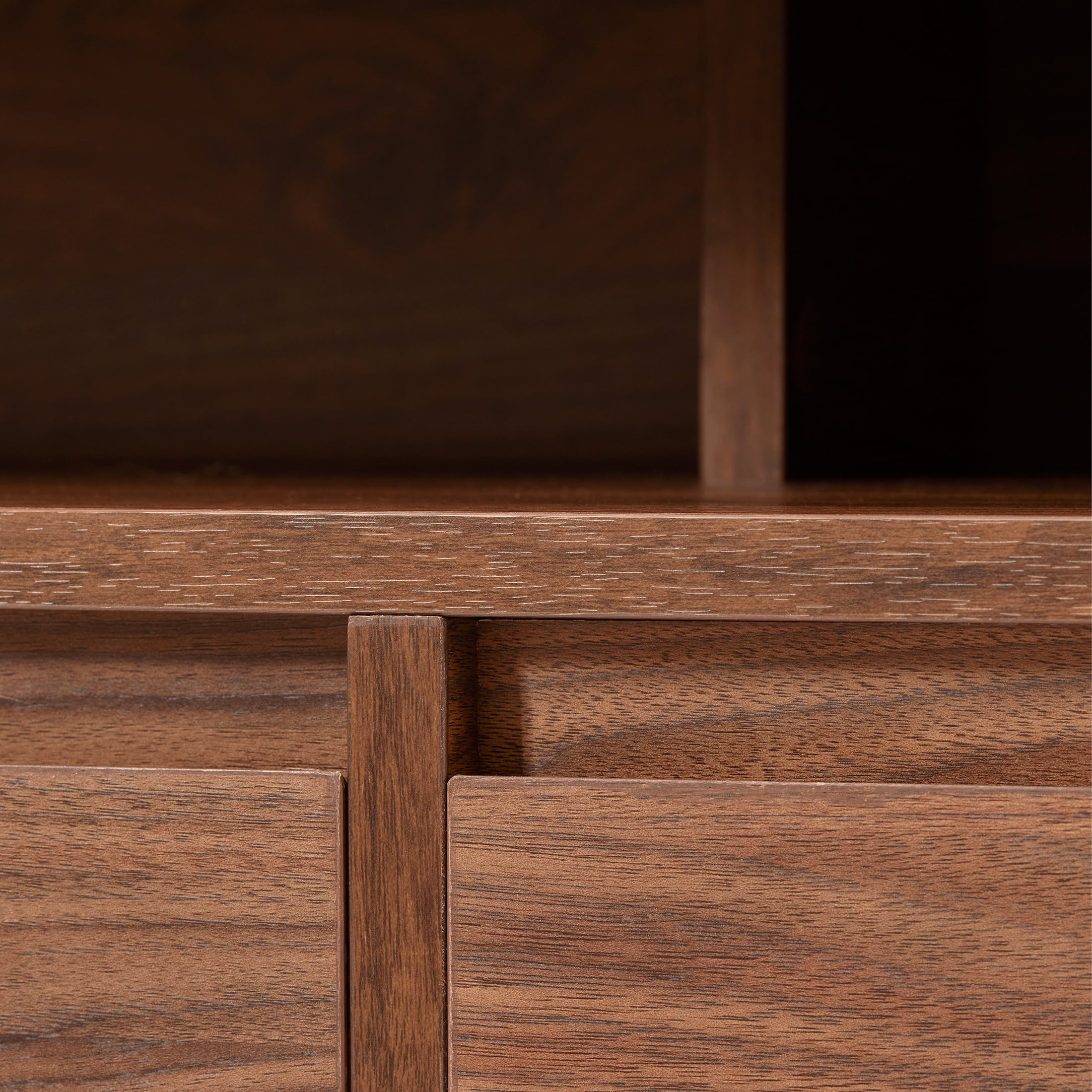 Better Homes & Gardens Juliet Curved TV Stand for TVs up to 75”, Walnut Finish