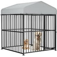 thumbnail image 7 of VIVIJASON 6 x 6 x 6 Ft Large Outdoor Dog Kennel, Heavy Duty Metal Frame Dog Cage with Thickened Bars, UV & Waterproof Cover, Outside Pen Playpen Dog Run House for Large to Small Dogs, 7 of 7