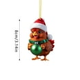 thumbnail image 4 of nTRIUQJ Christmas Chicken Ornaments, Funny Chicken with Scarf Decor Tree Hanging Ornaments Christmas Decorations for Tree, Car Pendant A, 4 of 7